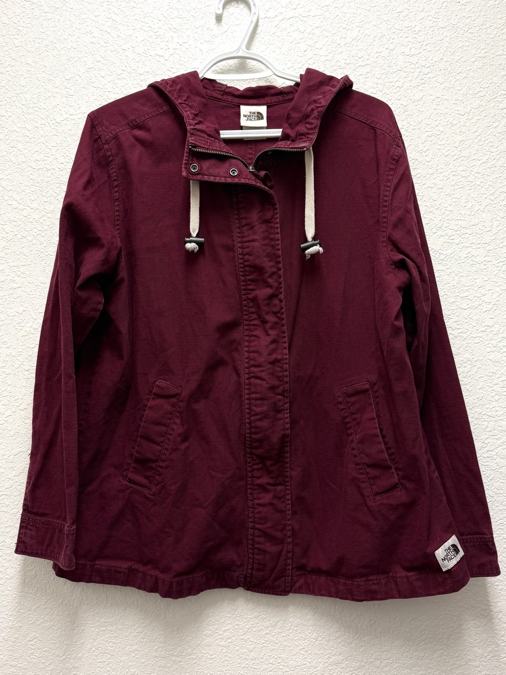 The North Face Women’s Large Burgundy Shipler Hooded Jacket Storm Flap Full Zip
